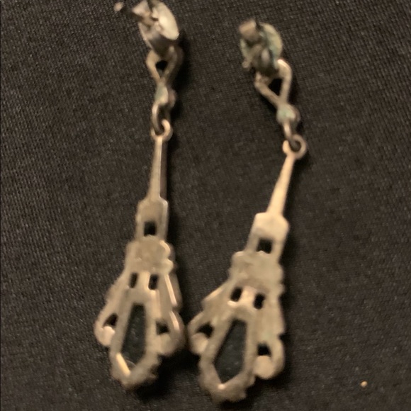 Vintage Marcasite Earrings Pierced Posts - Picture 5 of 12